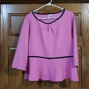 Elle Bubblegum Pink Peplum Blouse